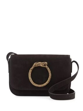 Saint Laurent Eddie Besace Serpent Bag Black Gold Crossbody